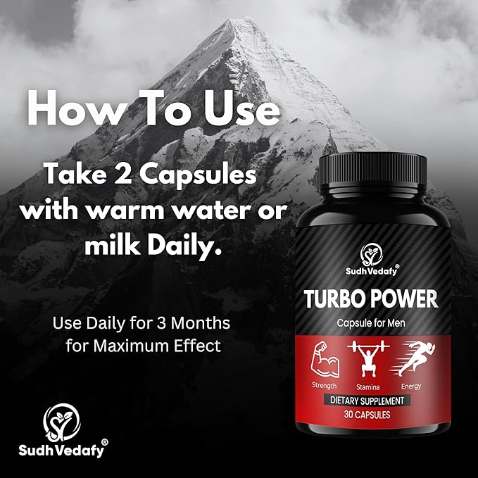 Sudh Vedafy Turbo Power Capsules for Men | Ayurvedic Energy & Vitality Booster