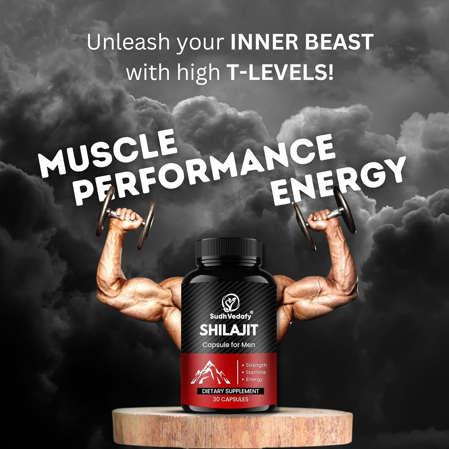 Sudh Vedafy Shilajit Capsules for Men | Pure Himalayan Shilajit for Strength & Stamina ( 30 Capsules )