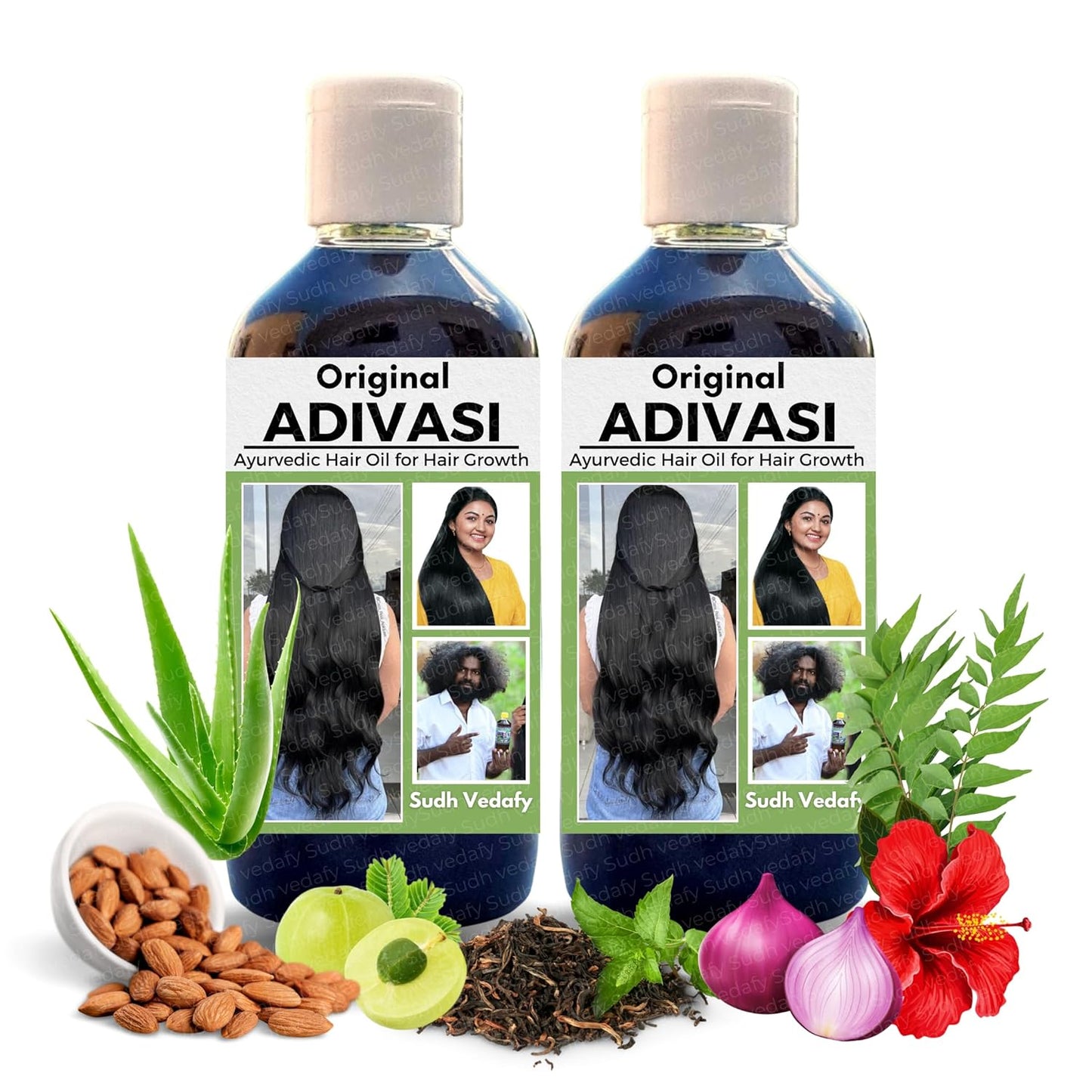 Sudh Vedafy Adiwashi Hair Growth Oil Ayurvedic Adiwashi Herbal Kesh tel with Natural Rosemary essential & Biotin for Control Hairfall anti-dandruff ( 100 ml ) ( PACK OF 2 )