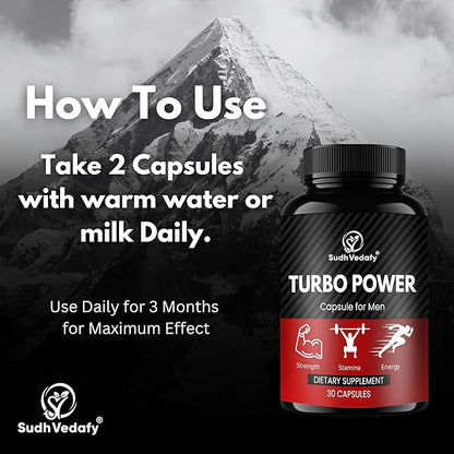Sudh Vedafy Turbo Power Capsules for Men | Ayurvedic Energy & Vitality Booster