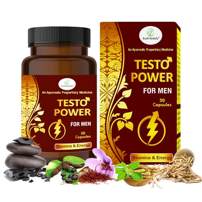 Sudh Vedafy Testo Power Capsules for Men – 30 Capsules | Ayurvedic Vitality Booster