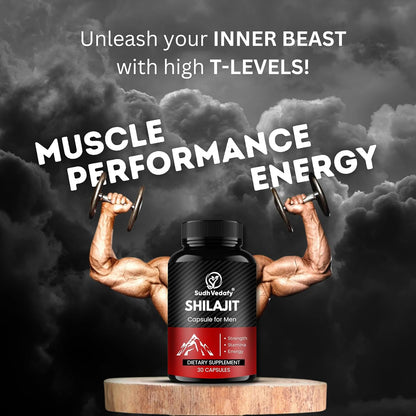 Sudh Vedafy Shilajit Capsules for Men | Pure Himalayan Shilajit for Strength & Stamina ( 30 Capsules )