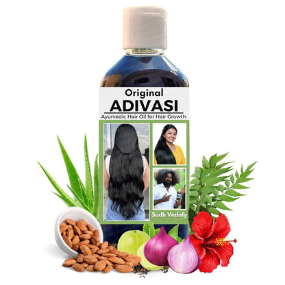 Sudh Vedafy Adiwasi Hair Oil Ayurvedic Adiwasi Herbal Kesh Tel Enriched With Jamalgota Natural Rosemary Essential & Biotin for Control Hairfall Anti-Dandruff ( 100 ml )