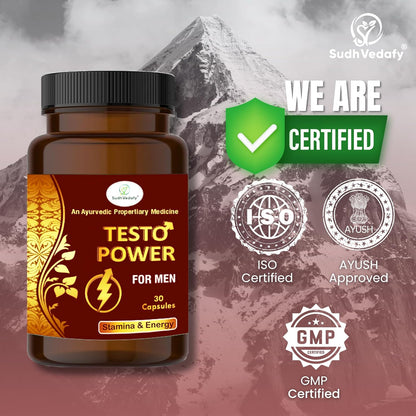 Sudh Vedafy Testo Power Capsules for Men – 30 Capsules | Ayurvedic Vitality Booster