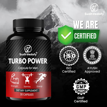 Sudh Vedafy Turbo Power Capsules for Men | Ayurvedic Energy & Vitality Booster
