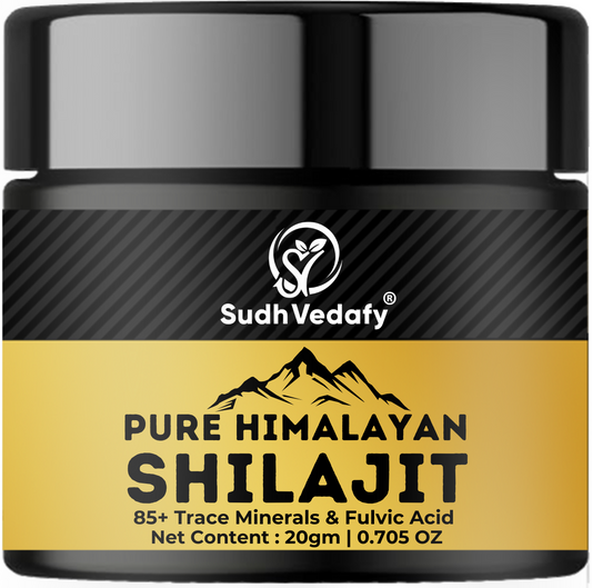 Sudh Vedafy Himalayan Shilajit Resin 20g - Performance Booster For Endurance and Stamina Ayurvedic Supplement