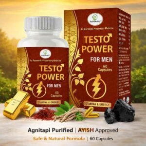 Sudh Vedafy Testo Power Capsules for Men | Ayurvedic Proprietary Medicine | Stamina & Energy Support | Agnitapi Purified | AYUSH Approved | 60 Capsules